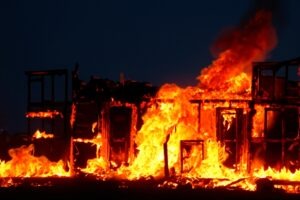 A burning building. A lawyer can give you detailed information about the Eaton Fire lawsuit against Southern California Edison.