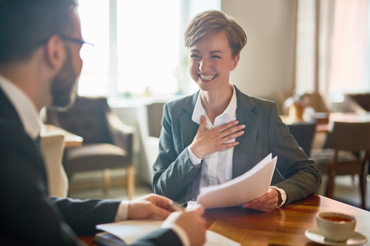 A man meeting with his personal injury attorney.